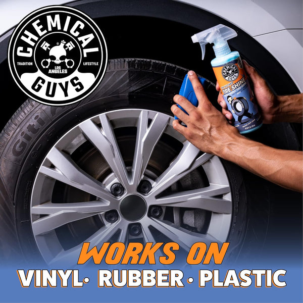 Chemical Guys Tire Kicker Sprayable Extra Glossy Tire Shine (Works on Rubber, Vinyl & Plastic), Great for Cars, Trucks, SUVs, Motorcycles, RVs & More, 16 oz