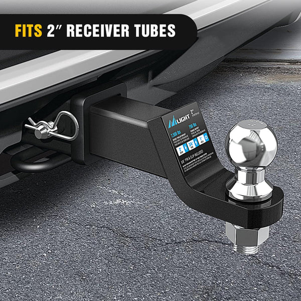 Hitch Ball Mount w/ 2" Ball Mount | 5/8" Hitch Pin Clip