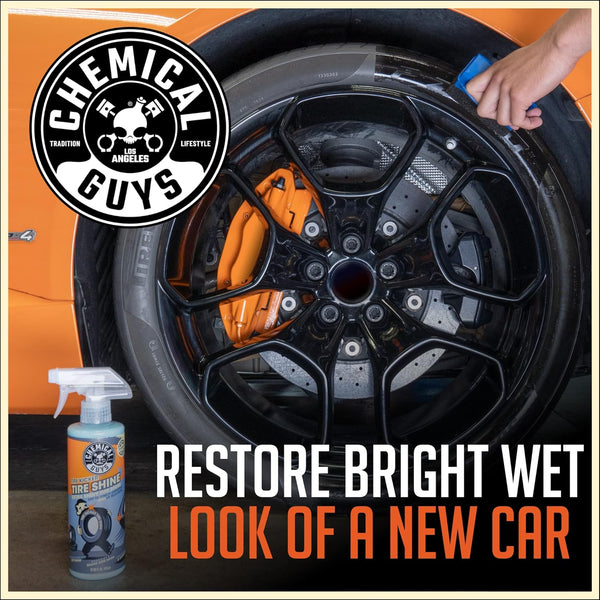 Chemical Guys Tire Kicker Sprayable Extra Glossy Tire Shine (Works on Rubber, Vinyl & Plastic), Great for Cars, Trucks, SUVs, Motorcycles, RVs & More, 16 oz