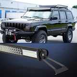 50” Curved Light Bar Bracket at Upper Windshield Roof Cab for 1984-2001 Jeep Cherokee XJ & 1986-1992 Comanche MJ (Pair)