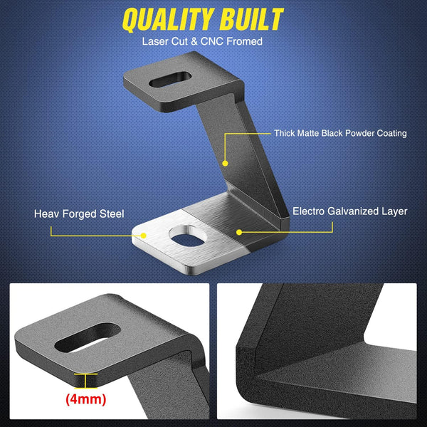 Ditch Light Bracket Hood Mount Brackets for Front A-Pillar Auxiliary Offroad LED Pod Light Work Lights on F150 Raptor 2017-2023 F-150 2015-2023
