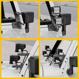 Dual A-Pillar Windshield Hinge Mount Bracket For 2007-2017 Wrangler JK/JKU 2DR 4DR (Pair)