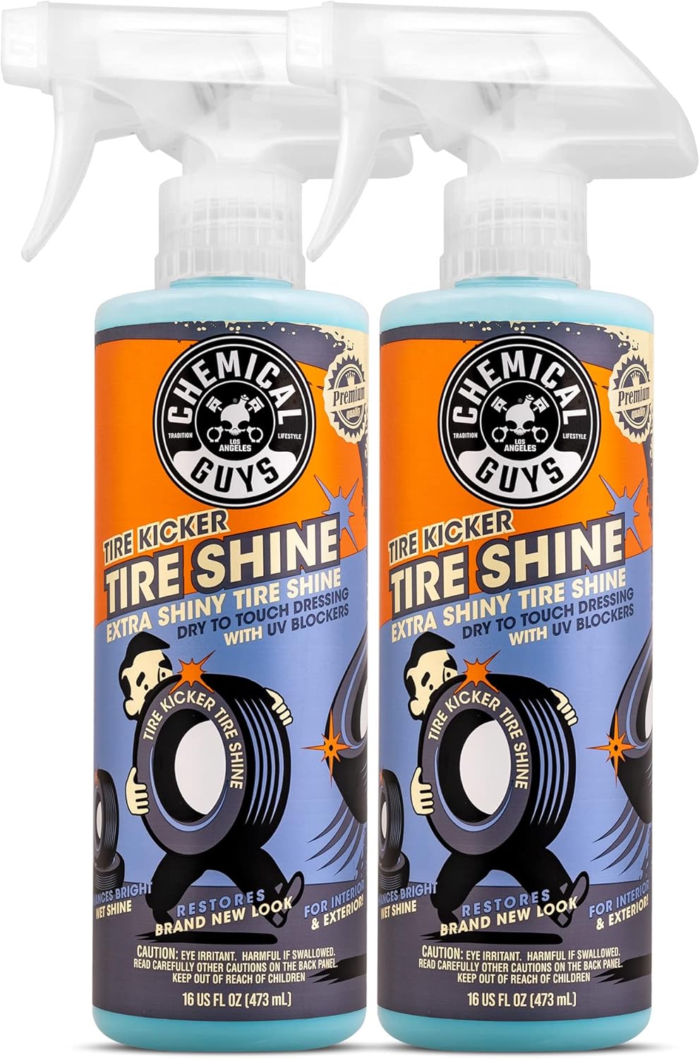 Chemical Guys Tire Kicker Sprayable Extra Glossy Tire Shine (Works on Rubber, Vinyl & Plastic), Great for Cars, Trucks, SUVs, Motorcycles, RVs & More, 16 oz