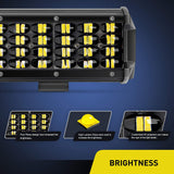 6.5" 72W 7200LM Quad Row Spot Led Light Bars (Pair)