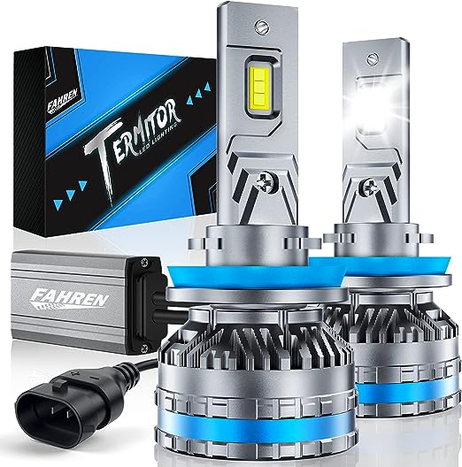 Fahren H11/H8/H9 LED Headlight Bulbs, Upgrade 22000 Lumens 600% Brightness 6500K Cool White LED Bulb, Plug-and-Play Replacement Headlamp Bulbs Kit，IP68 Waterproof，Pack of 2