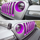 LAIKOU 9PCs Upgrade Front Grille Insert Grill Cover and Headlight Lamp Cover Trim Exterior Accessories fit for Jeep Wrangler JL JLU Sport/Sports