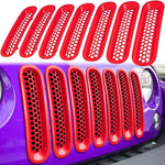 E-cowlboy 7PCS Front Grill Mesh Inserts Clip-in Grille Guard for 2007-2017 Jeep Wrangler JK JKU Sport Freedom Rubicon Sahara Unlimited