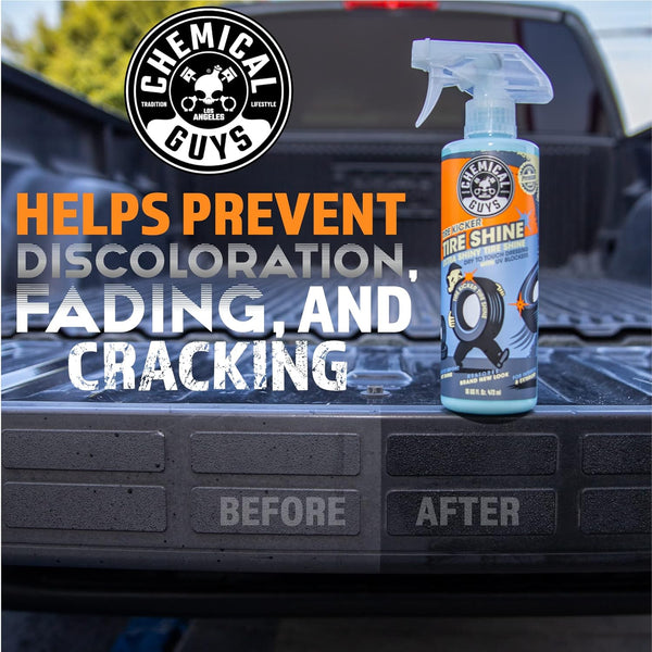 Chemical Guys Tire Kicker Sprayable Extra Glossy Tire Shine (Works on Rubber, Vinyl & Plastic), Great for Cars, Trucks, SUVs, Motorcycles, RVs & More, 16 oz