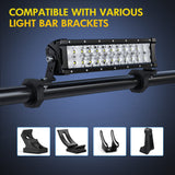 Horizontal Bar Clamp Mount Bracket Kits 2.135”/2.25”/2.375”/2.5” (Pair)