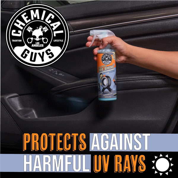 Chemical Guys Tire Kicker Sprayable Extra Glossy Tire Shine (Works on Rubber, Vinyl & Plastic), Great for Cars, Trucks, SUVs, Motorcycles, RVs & More, 16 oz