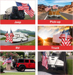 Hitch Mount Dual Flag Pole Holder Universal for Standard 2 inch Hitch Receivers - Compatible with Jeep, Truck, SUV, RV, Pickup, Camper Trailer, with Anti-Wobble Screw