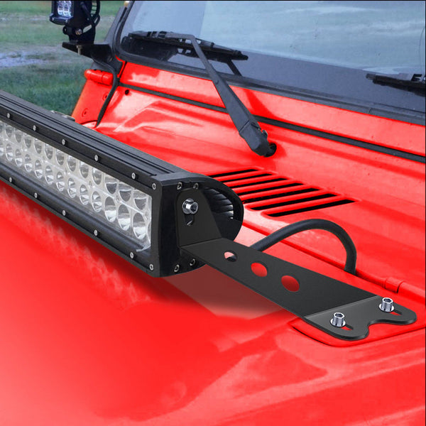 20” Light Bar Hood Mount Bracket For Jeep Wrangler JK 2007-2018 (Pair)