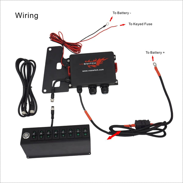 8 Switch Control System for Jeep Wrangler JK Blue Backlight