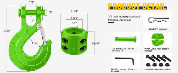 3/8" Grade 70 Winch Hook  orange