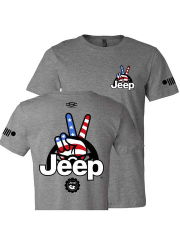 Mens Jeep® Wave USA T-Shirt - Heather Grey