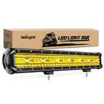 20" 420W 42000LM Triple Row Amber Spot/Flood LED Light Bar