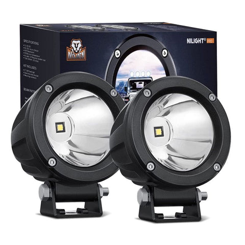 3" 10W 1065LM Spot Round Built-in EMC LED Work Lights (Pair)