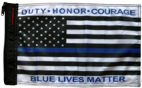 Blue Lives Matter Forever wave Flag 12x18