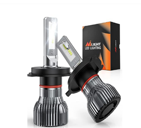 H4/9003 LED Headlight Bulbs, 350 Brighter, HB2 LED Hi/Lo Beam Headlight Conversion Kit, 6000K Cool White, Mini Size, 2-Pack