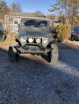 TACTIK Winch Ready Front Bumper with Hoop & D-Rings for 97-06 Jeep Wrangler TJ & Unlimited
