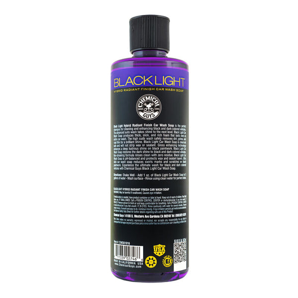 BLACK LIGHT HYBRID RADIANT FINISH CAR WASH SOAP FOR BLACK AND DARK COLORED CARS 16 oz