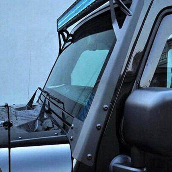 50" STRAIGHT LIGHT BAR WINDSHIELD MOUNTING BRACKETS FOR 2007-2017 JEEP WRANGLER JK