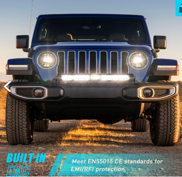 22" 37LED Dual Row Spot Flood Screw-Less Night Vision LED Light Bar | 16AWG Wire 5Pin Switch
