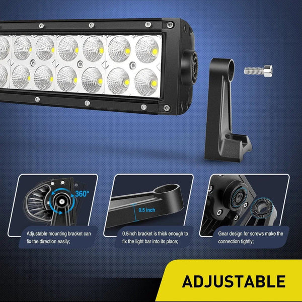 54 Inch 312W Double Row Curved Spot Flood LED Light Bar 31200LM/PC