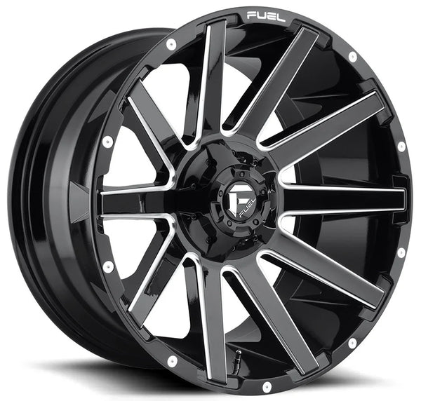Fuel® Off-Road D61520902650 Contra Wheel in Gloss Black with Milled 20x9 with 5.00in Backspace for 07-24 Jeep Wrangler JK, JL and Gladiator JT