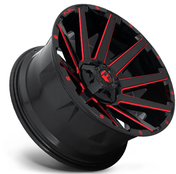 Fuel® Off-Road D64320002647 Contra Wheel in Gloss Black with Candy Red 20x10 with 4.75in Backspace for 07-25 Jeep Wrangler JK, JL and Gladiator JT