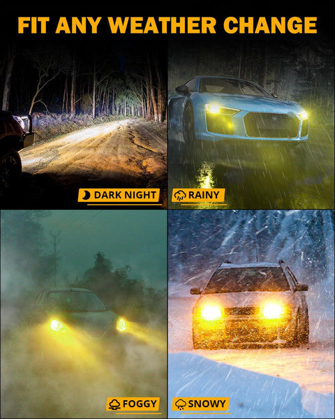 9005/HB3 RGB LED Headlight Bulbs/DRL/Fog Light R7 Series 70W 25000LM 6500K Cool White + RGB Remote Control | 2 Bulbs