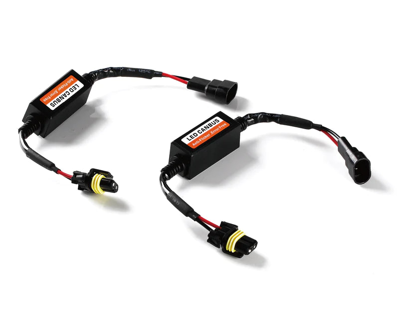 LED Headlight Canbus Wiring Kit Computer Warning Error Free Anti Flicker Resistor Canceler Decoder (Pair) (H8 H9 H11)
