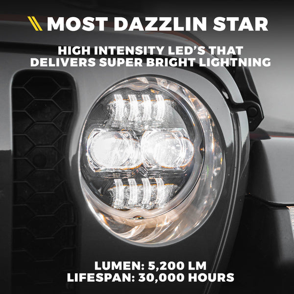 9-Inch Headlights with DRL & Halo Sale price