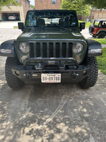 QRC Front Winch Ready Bumper Full Width Without Winch for 18-24 Jeep Wrangler JL and 20-24 Gladiator JT