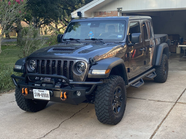 QRC Front Winch Ready Bumper Full Width Without Winch for 18-24 Jeep Wrangler JL and 20-24 Gladiator JT