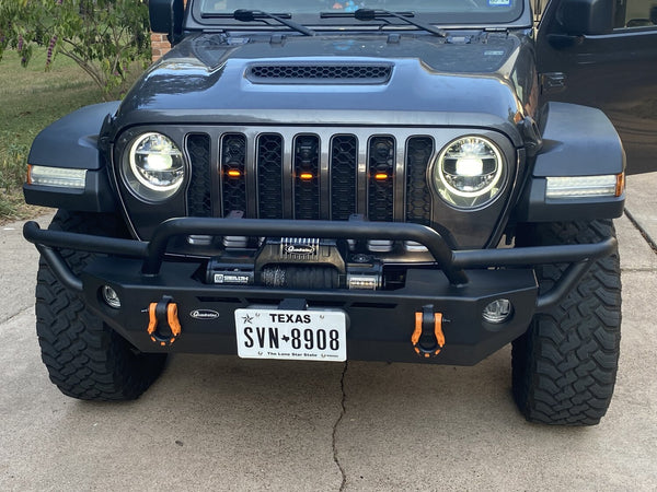 QRC Front Winch Ready Bumper Full Width Without Winch for 18-24 Jeep Wrangler JL and 20-24 Gladiator JT