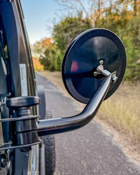 TACTIK Quick Release Side Mirrors - Round Mirrors for 97-18 Jeep Wrangler TJ & JK