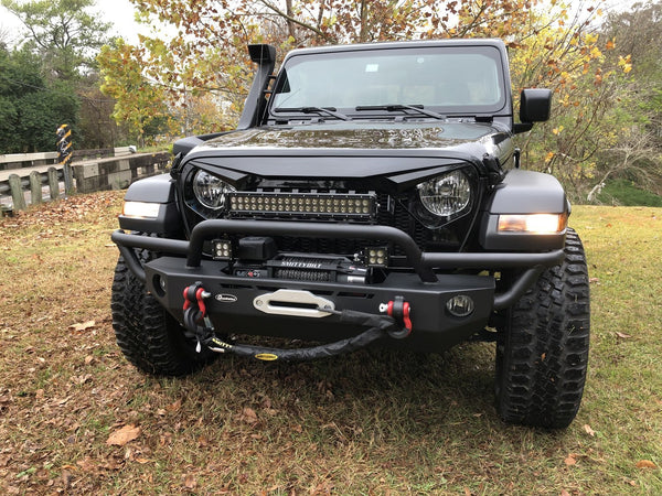 QRC Front Winch Ready Bumper Full Width Without Winch for 18-24 Jeep Wrangler JL and 20-24 Gladiator JT