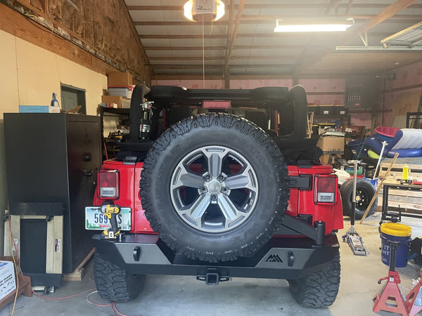 Paramount Automotive 51-0395 Rear Bumper with Tire Carrier for 07-18 Jeep Wrangler JK