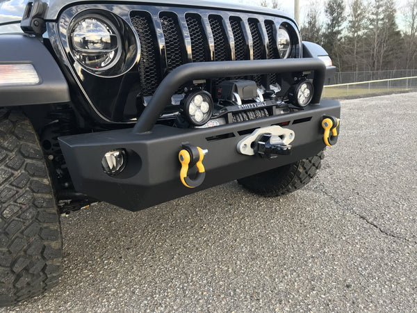 QRC Front Winch Ready Bumper Full Width Without Winch for 18-24 Jeep Wrangler JL and 20-24 Gladiator JT