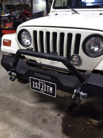 TACTIK Winch Ready Front Bumper with Hoop & D-Rings for 97-06 Jeep Wrangler TJ & Unlimited