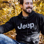 Mens Jeep® Text Blackout Hoodie - Black