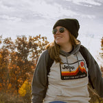 Mens Jeep® Have Fun Out There Vintage Hoodie - Grey/Natural