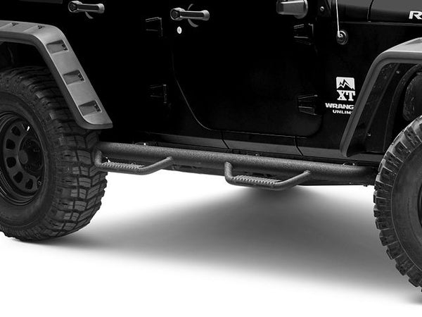 Smittybilt Nerf Side Step Bars; Textured Black (07-18 Jeep Wrangler JK 4-Door)