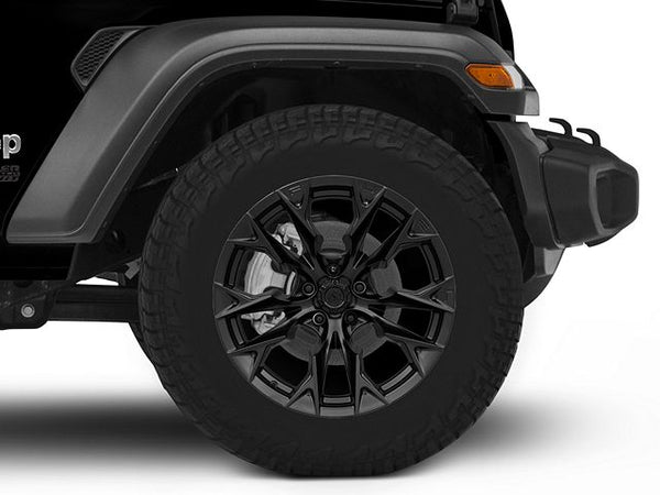20x10 Fuel Wheels Flame & 35in NITTO All-Terrain Ridge Grappler A/T Tire Package; Set of 5 (18-25 Jeep Wrangler JL)