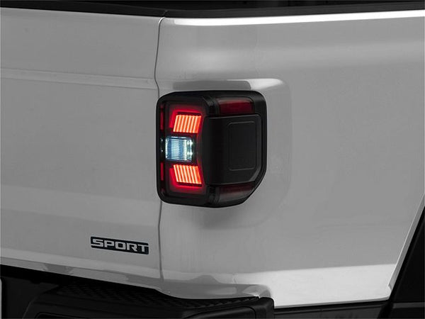 Renegade Series Sequential LED Tail Lights; Black Housing; Smoked Lens (20-24 Jeep Gladiator JT w/ Factory Halogen Tail Lights)