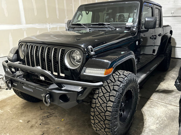 QRC Front Winch Ready Bumper Full Width Without Winch for 18-24 Jeep Wrangler JL and 20-24 Gladiator JT