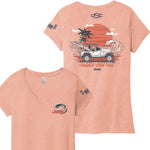 Ladies Jeep® Beachin' Good Time V-neck - Heather Peach
