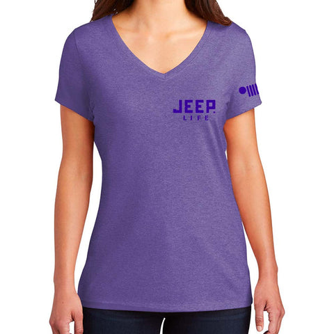 Ladies Jeep® Life Purple Tone Triblend V-neck