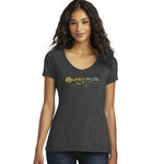 Ladies Jeep® Atomic Grille V-neck - Heather Black